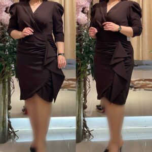 پیراهن قهوه ای کوتاه