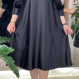 پیراهن ساتن یقه کار شده